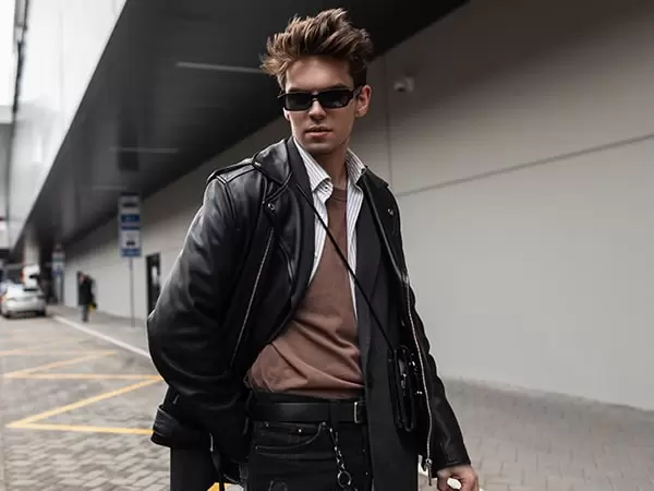Men's leather jacket - Jackets & Coats